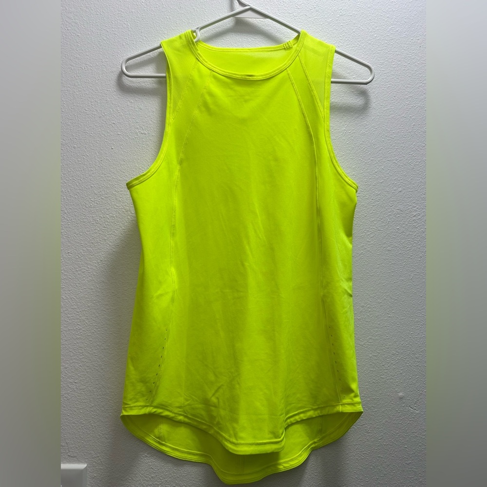 Bright yellow neon Lululemon tank top